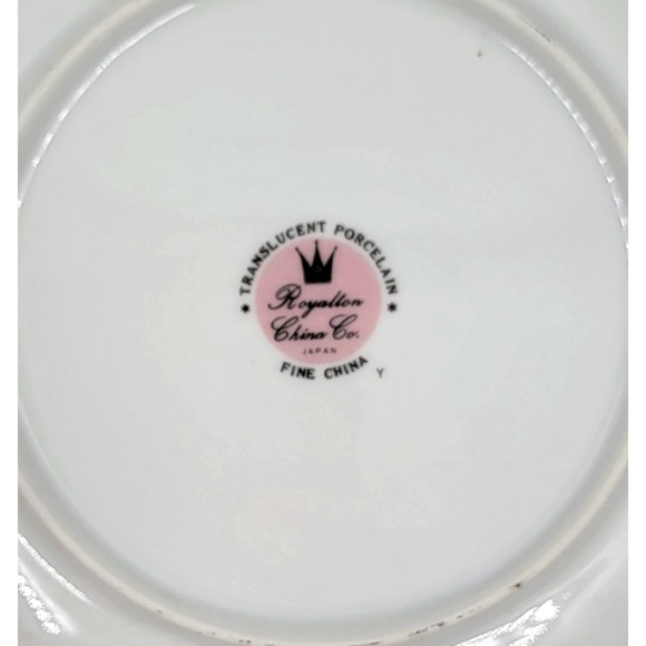 Royalton China Set of 2 Bread Plates 6.38" White Gold Trim Translucent Porcelain - Picture 7 of 7